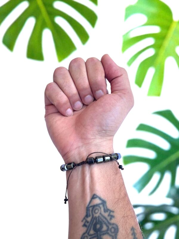 Pulseira Difusora de Hematita e olho de tigre marrom