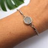 Bracelete Difusor para Óleos Essenciais – Flor da Vida Prateada