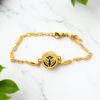 pulseira de aromaterapia Asa Dourada em aço inoxidável com difusor de óleos essenciais