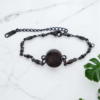 pulseira para óleos essenciais da flor da vida preta