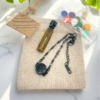 Pulseira para óleos essenciais -Flor da Vida preta