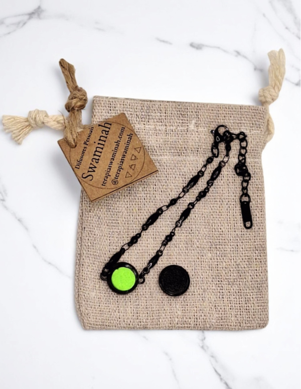 Pulseira para óleos essenciais -Flor da Vida preta