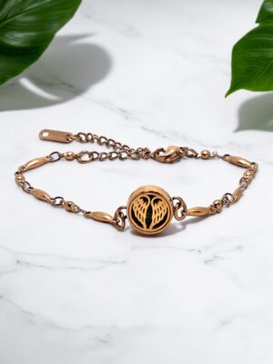 Pulseira Difusora Asas Rose gold é um Difusor pessoal, Ideal para usar óleos essenciais com estilo, equilíbrio e bem-estar.