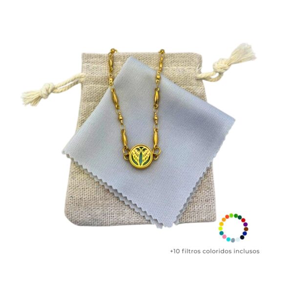 Pulseira difusora de Aromaterapia - Asa Dourada